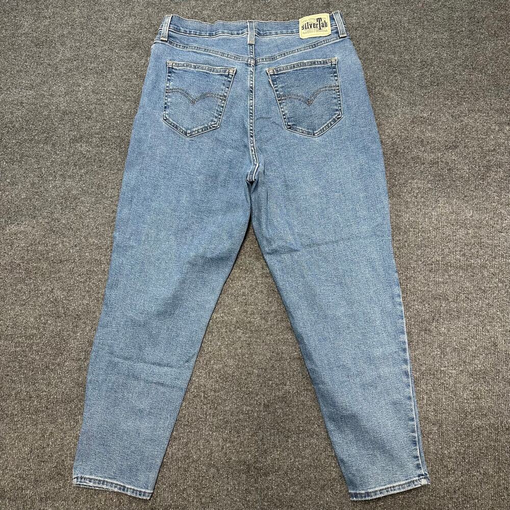 Levi's Women's SilverTab High Waisted Mom Jeans Retro Baggy Stretch Denim 32x27 - Picture 7 of 10